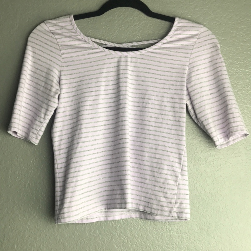Cotton On Lavender/Gray Stripped Crop Top